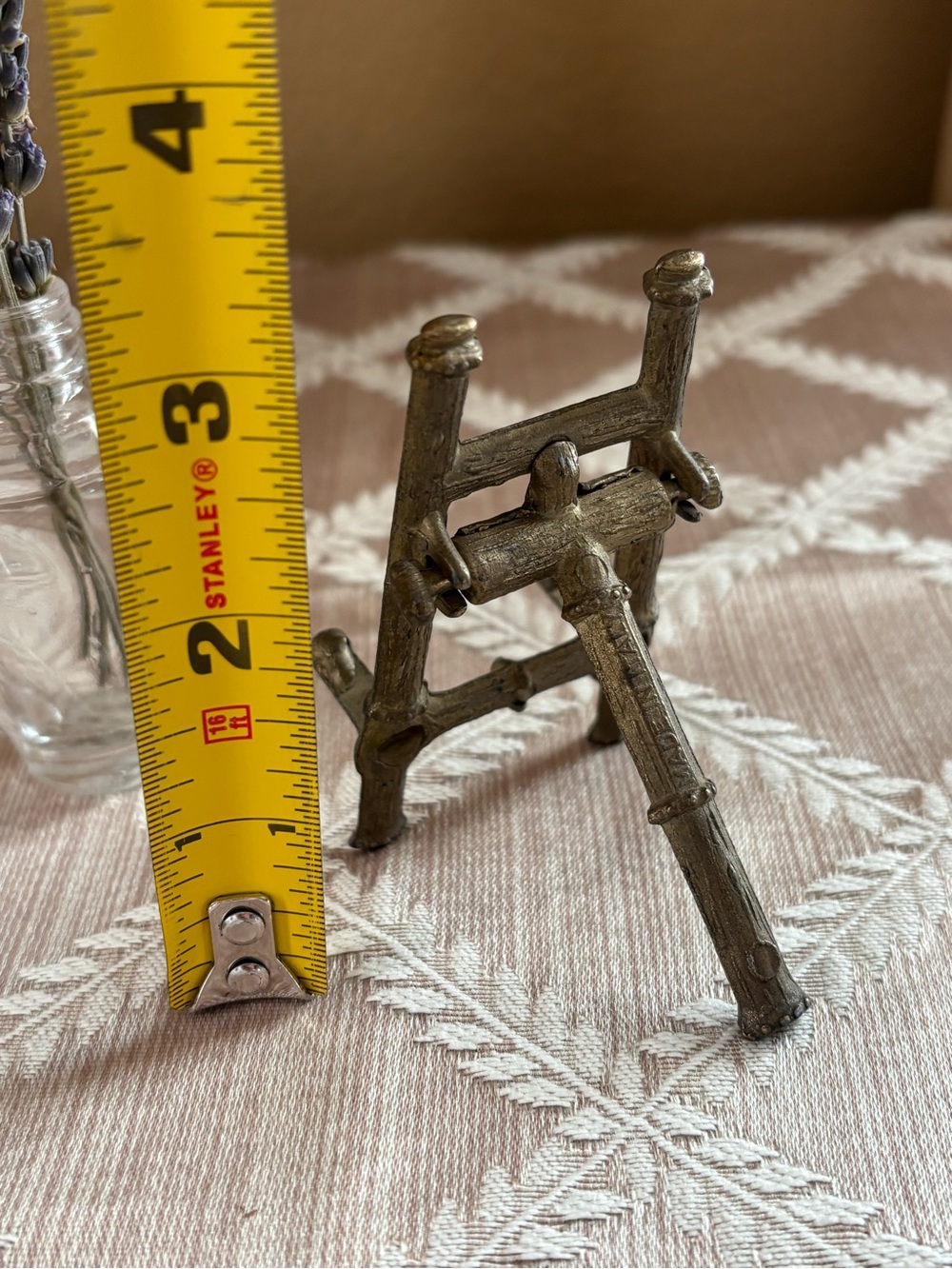 Vintage Brass Mini Easel Display Stand - Brass Finish Signed Made in Italy - Picture 7 of 9